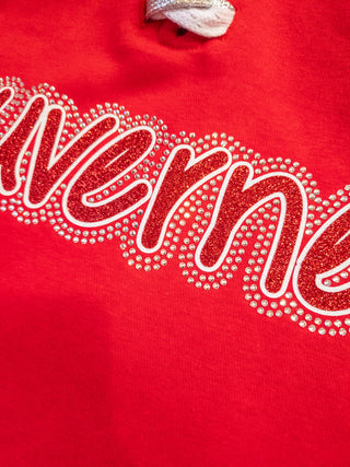 Luverne Cardinals Rhinestone Red Lace-Up Hoodie