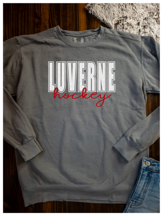 Luverne Hockey Dyed Gray Crewneck Sweatshirt