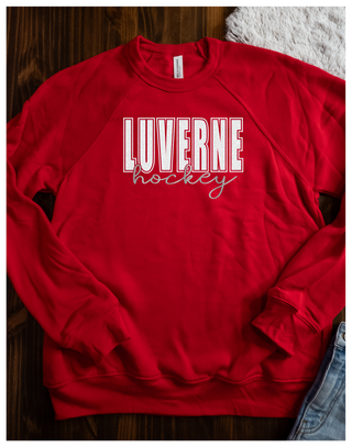 Luverne Hockey Red Sponge Fleece Crewneck Sweatshirt