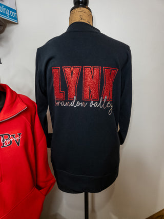 Brandon Valley Lynx Black French Terry Bomber Zip-Up