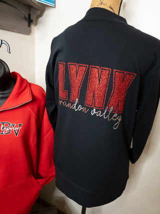 Brandon Valley Lynx Black French Terry Bomber Zip-Up