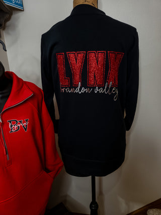 Brandon Valley Lynx Black French Terry Bomber Zip-Up
