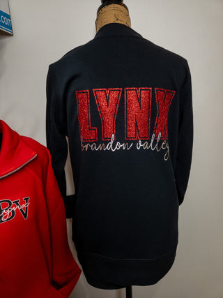 Brandon Valley Lynx Black French Terry Bomber Zip-Up