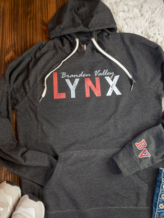 Brandon Valley Lynx Charcoal Double Lace Sweatshirt