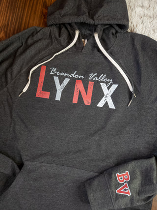 Brandon Valley Lynx Charcoal Double Lace Sweatshirt