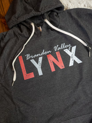 Brandon Valley Lynx Charcoal Double Lace Sweatshirt