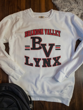 Brandon Valley Lynx Dyed White Crewneck Sweatshirt