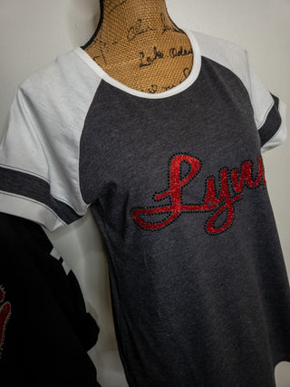 Lynx Rhinestone Colorblock Jersey Tee