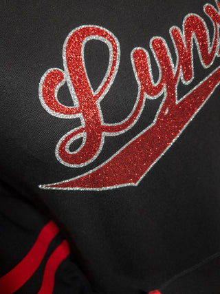 Lynx Black and Red Varsity Crewneck - Ladies Fit