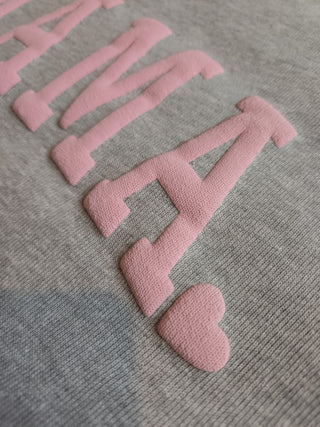 Mama Puff Heather Gray Raglan Crewneck Sweatshirt