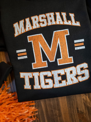 Marshall Tigers Black Classic Crewneck Sweatshirt