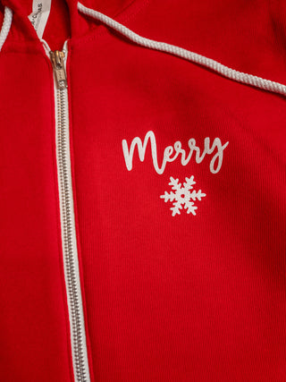 Merry Red Fleece Zip Up