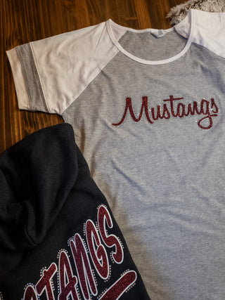 Mustangs Rhinestone Colorblock Jersey Tee