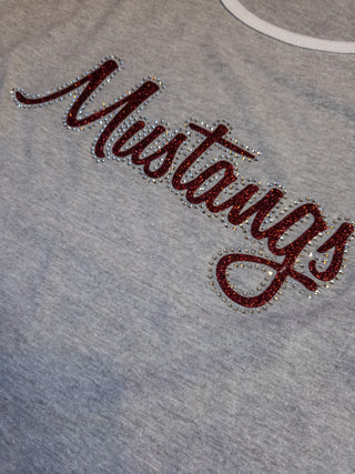Mustangs Rhinestone Colorblock Jersey Tee