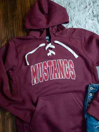 Mustangs Maroon Lace-Up Hoodie