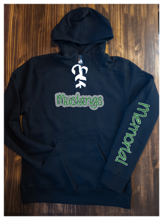 Memorial Mustangs Rhinestone Lace-Up Hoodie