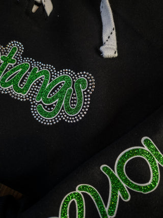 Memorial Mustangs Rhinestone Lace-Up Hoodie