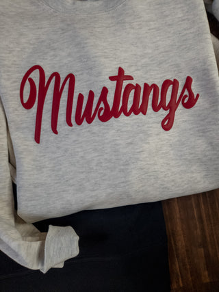 Mustangs Maroon Puff Oatmeal Plush Crewneck Sweatshirt