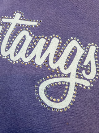 Mustangs Rhinestone Grape Dyed Top