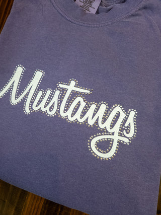 Mustangs Rhinestone Grape Dyed Top