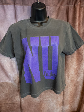 NU Eagles University Mid-Lenth Dyed Pepper Tee