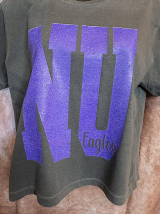NU Eagles University Mid-Lenth Dyed Pepper Tee