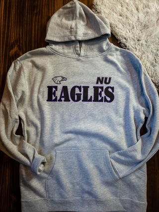 NU Eagles Athletic Gray Classic Hooded Sweatshirt