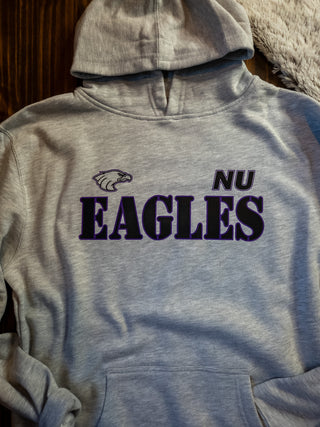 NU Eagles Athletic Gray Classic Hooded Sweatshirt