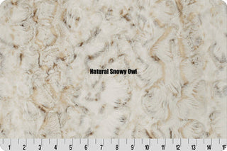 Natural Snowy Owl w/Safari Tan Hide Double Sided Minky Blanket - ALL Sizes Baby to King Size