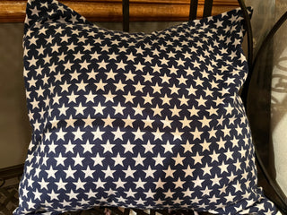 Navy Blue Stars Flannel Pillow Cover 18"
