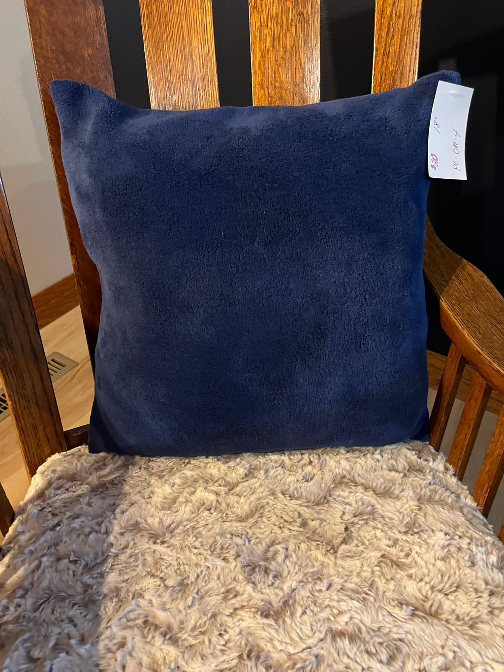 Navy Blue Minky Pillow Cover 18"