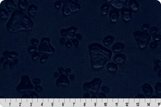 Nautical Blue Prism Paw Print Blanket w/ Blue Paw Print Embossed Minky-Choose Size