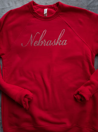 Nebraska Rhinestone Crewneck Sweatshirt