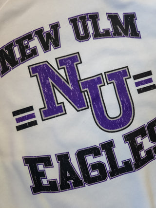 New Ulm Eagles Distressed White Crewneck Sweatshirt