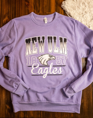 New Ulm Eagles Lavendar Casual Fleece Crewneck Sweatshirt