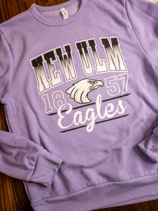 New Ulm Eagles Lavendar Casual Fleece Crewneck Sweatshirt