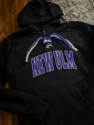New Ulm Black Lace-Up Hoodie