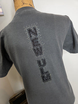 New Ulm Dance Mom Rhinestone Pepper Dyed Tee With Rhinestone Sleeves