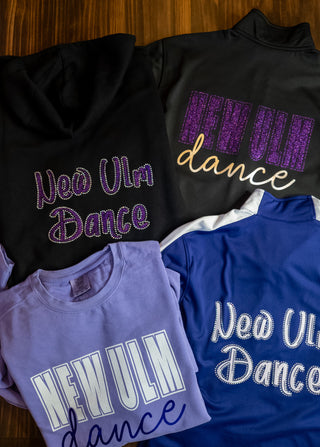 New Ulm Dance Rhinestone Black Sponge Fleece Zip-Up Hoodie