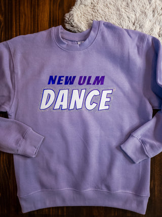 New Ulm Dance Rhinestone Dyed Violet Crewneck Sweatshirt