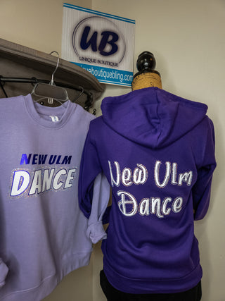 New Ulm Dance Rhinestone Youth Essential Fleece Crew