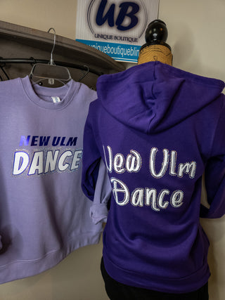 New Ulm Dance Rhinestone Purple Sponge Fleece Zip-Up Hoodie