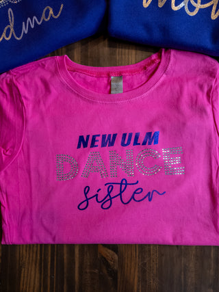 New Ulm Dance Sister Rhinestone Pink Tee