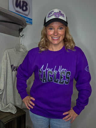 New Ulm Eagles Purple Plush Crewneck Sweatshirt