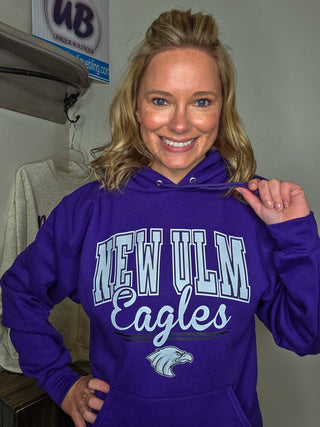 New Ulm Eagles Champion Powerblend Purple Hooded Sweatshirt