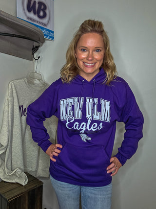 New Ulm Eagles Champion Powerblend Purple Hooded Sweatshirt