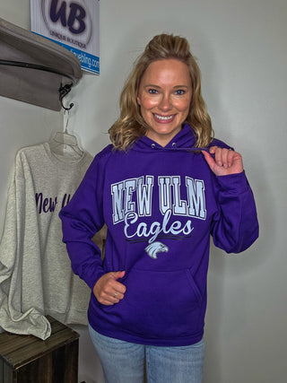 New Ulm Eagles Champion Powerblend Purple Hooded Sweatshirt