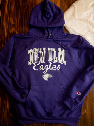 New Ulm Eagles Champion Powerblend Purple Hooded Sweatshirt