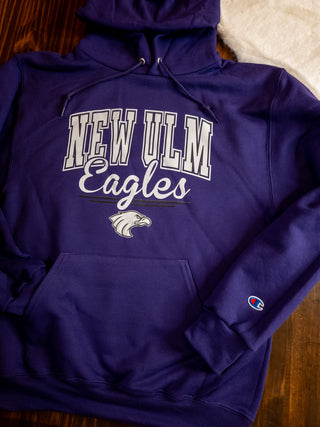 New Ulm Eagles Champion Powerblend Purple Hooded Sweatshirt