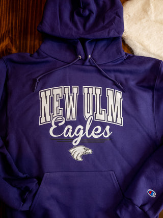 New Ulm Eagles Champion Powerblend Purple Hooded Sweatshirt
